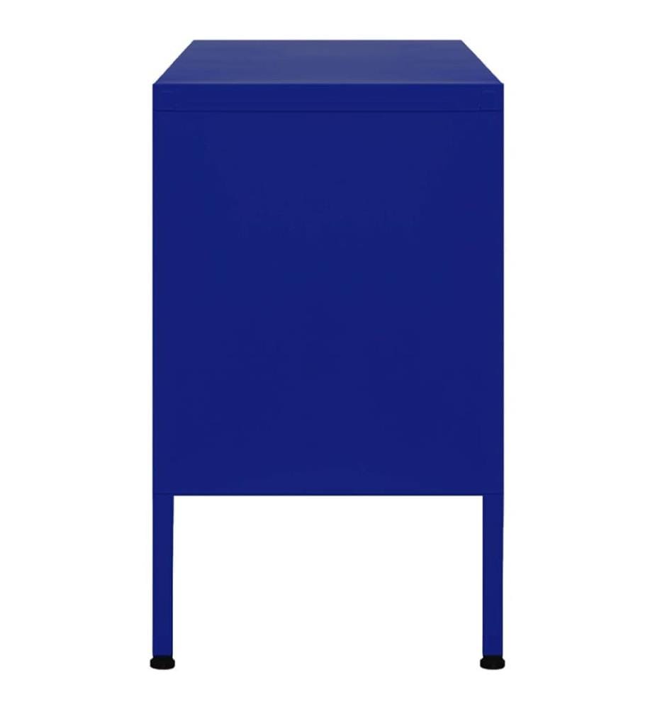 Meuble TV Bleu marine 105x35x50 cm Acier