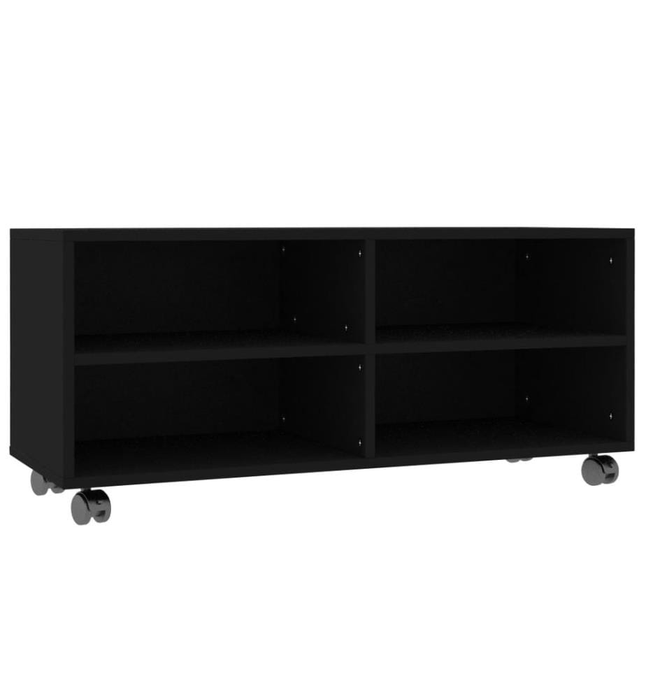 TV-Schrank mit Rollen Schwarz 90x35x35 cm Holzwerkstoff