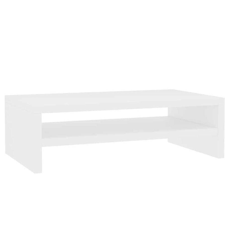 Support de moniteur Blanc 42 x 24 x 13 cm Bois d'ingénierie