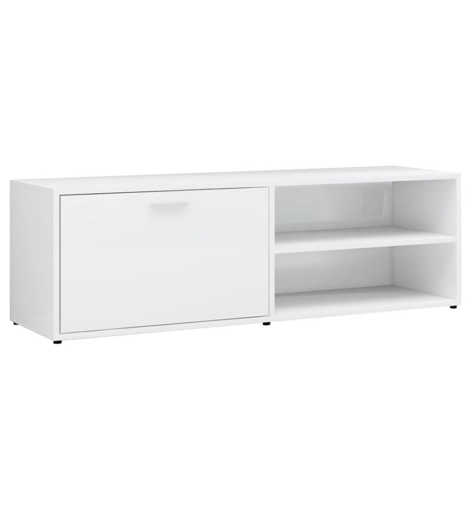 Meuble TV Blanc brillant 120x34x37 cm Bois d'ingénierie