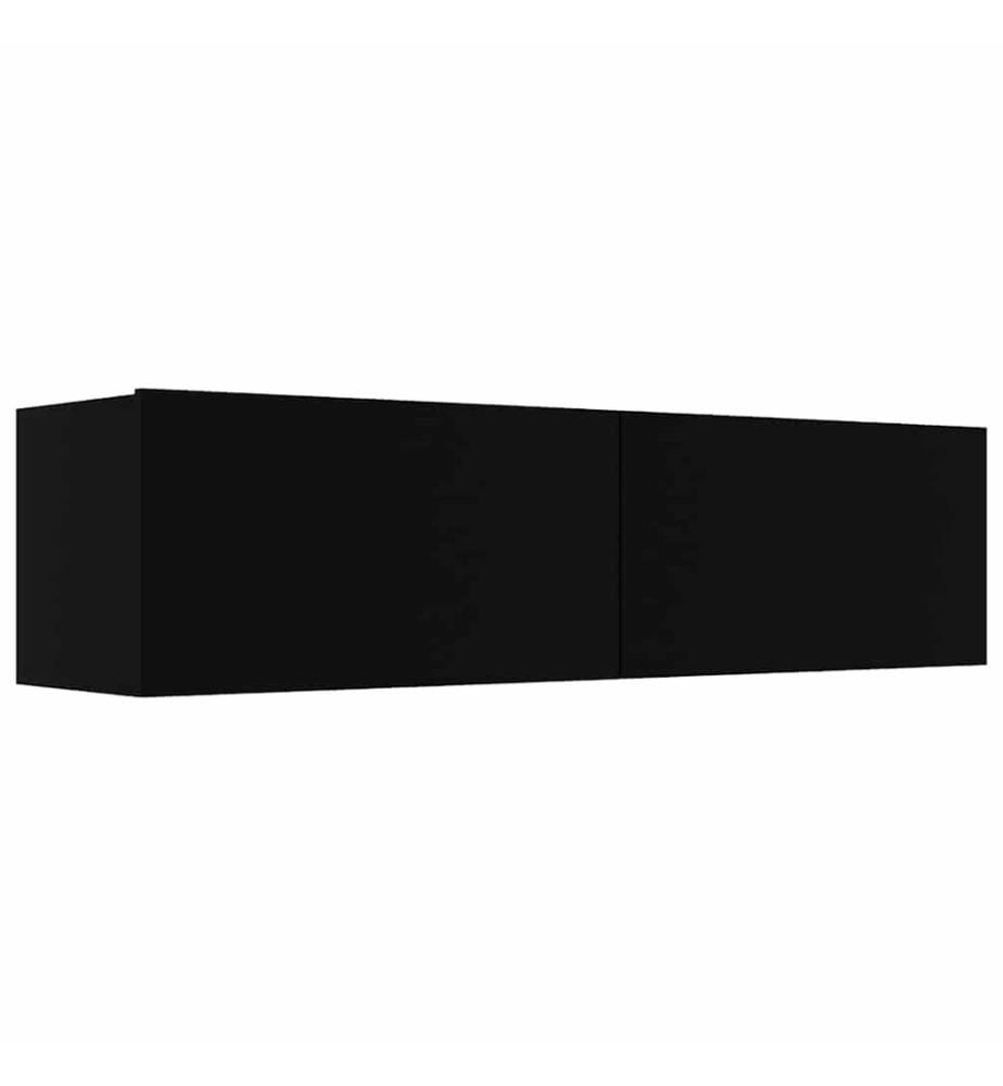 Meuble TV Noir 120x30x30 cm Bois d'ingénierie