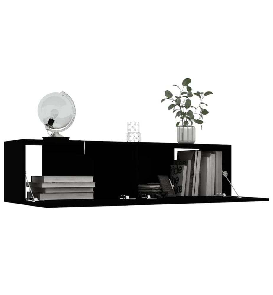 Meuble TV Noir 120x30x30 cm Bois d'ingénierie