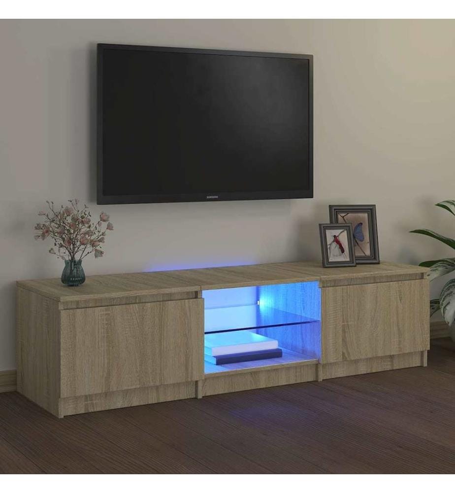 TV-Schrank mit LED-Leuchten Sonoma-Eiche 140x40x36 cm