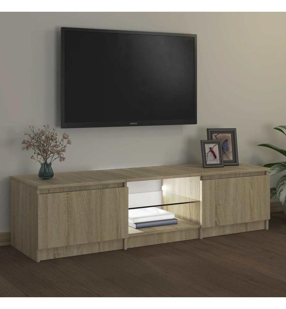 TV-Schrank mit LED-Leuchten Sonoma-Eiche 140x40x36 cm