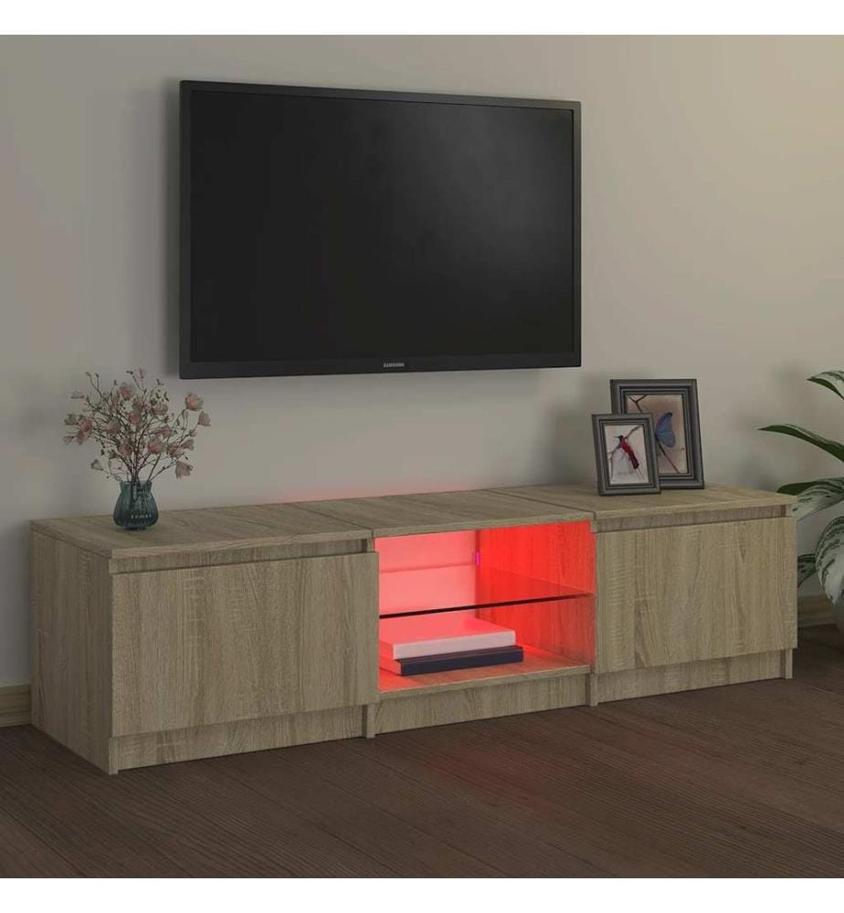 TV-Schrank mit LED-Leuchten Sonoma-Eiche 140x40x36 cm