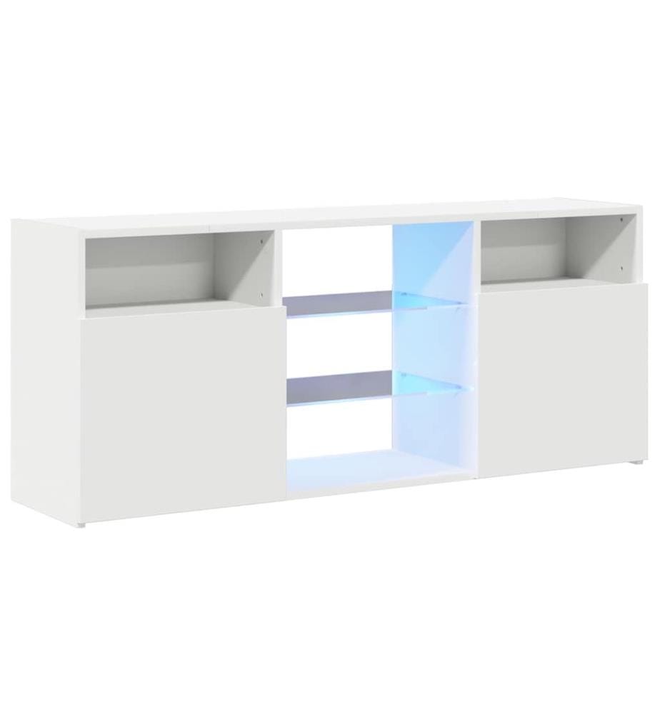 Meuble TV avec lumières LED blanc 120x30x50 cm