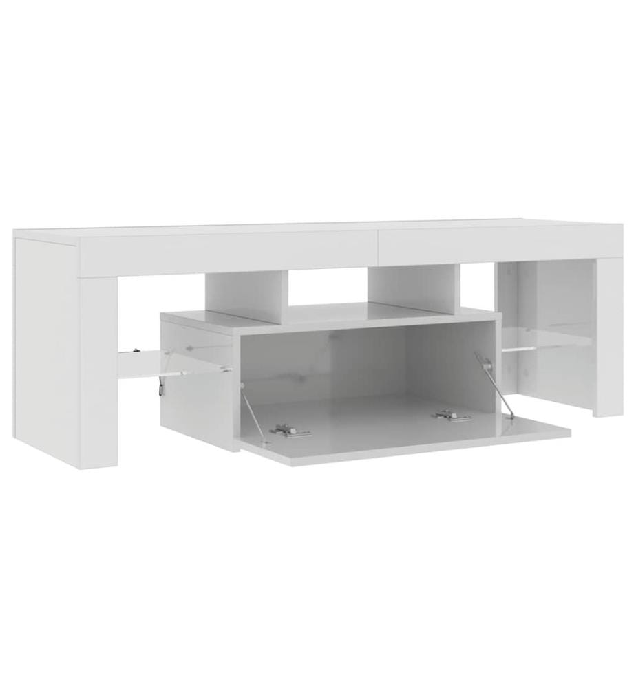TV-Schrank mit LED-Leuchten Hochglanz-Weiss 120x35x40 cm