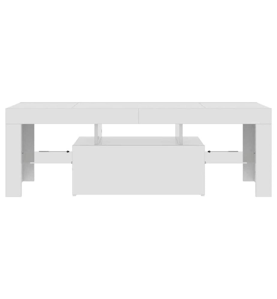 TV-Schrank mit LED-Leuchten Hochglanz-Weiss 120x35x40 cm