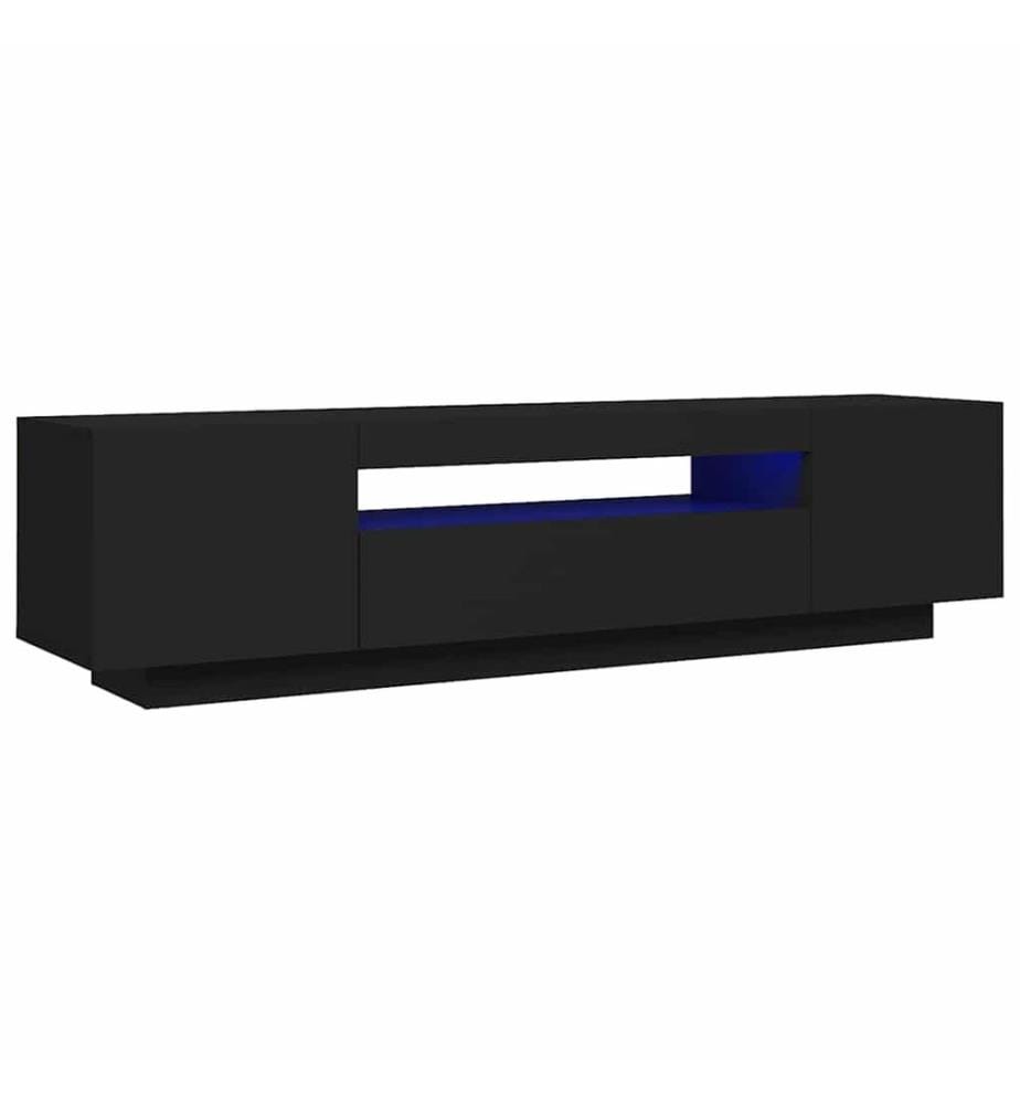 TV-Schrank mit LED-Leuchten Schwarz 160x35x40 cm