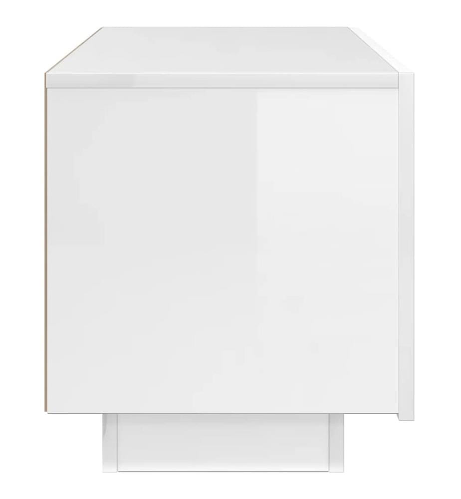 Meuble TV Blanc brillant 100x35x40 cm Bois d'ingénierie