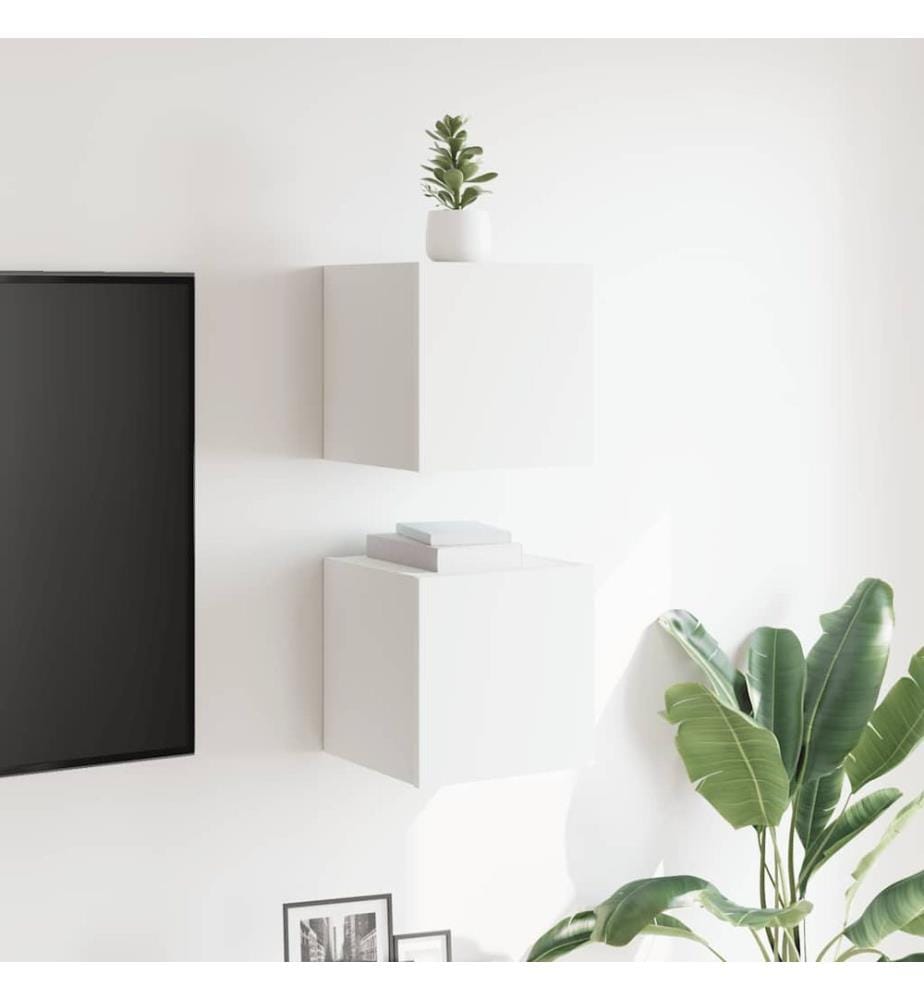 Meubles TV muraux 2 pcs Blanc 30,5x30x30 cm