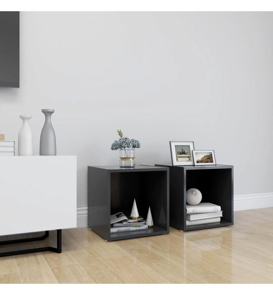 Meubles TV 2 pcs gris 37x35x37 cm bois d'ingénierie
