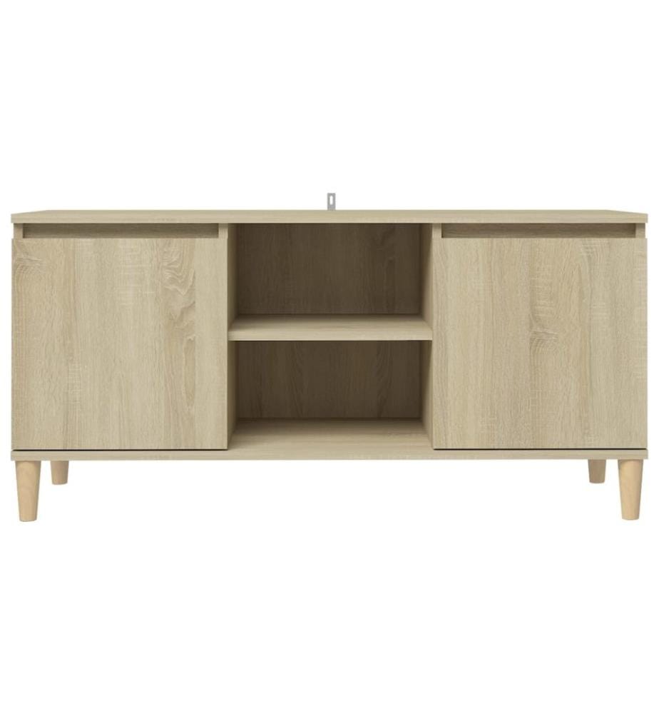 TV-Schrank mit Massivholz-Beinen Sonoma-Eiche 103,5x35x50 cm