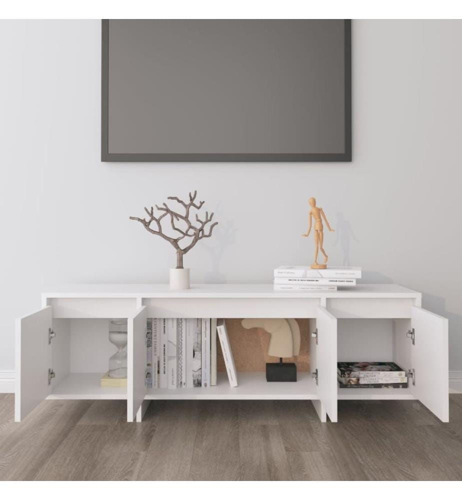 Meuble TV Blanc 120x30x40,5 cm Bois d'ingénierie