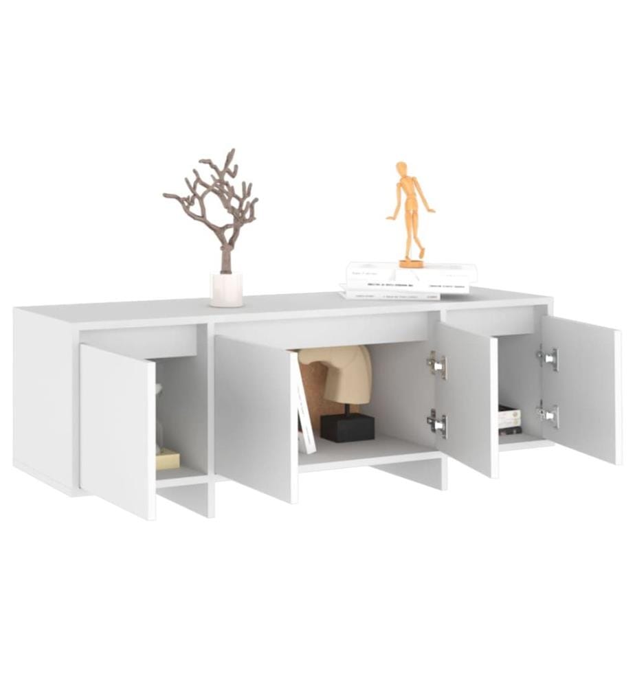 Meuble TV Blanc 120x30x40,5 cm Bois d'ingénierie
