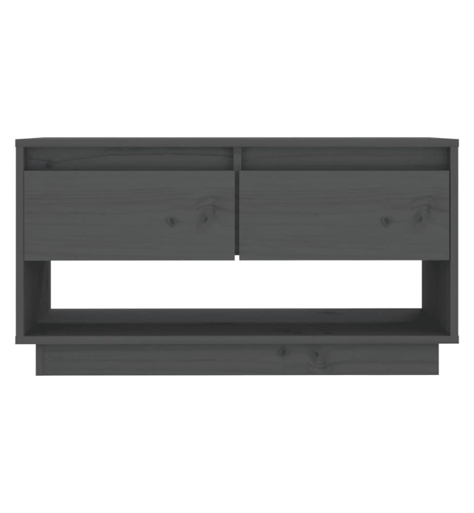 Meuble TV Gris 74x34x40 cm Bois de pin massif