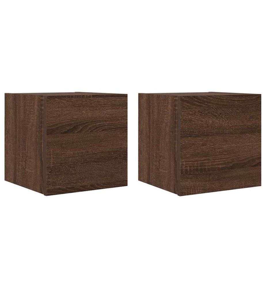 Meubles TV muraux 2 pcs Chêne marron 30,5x30x30 cm