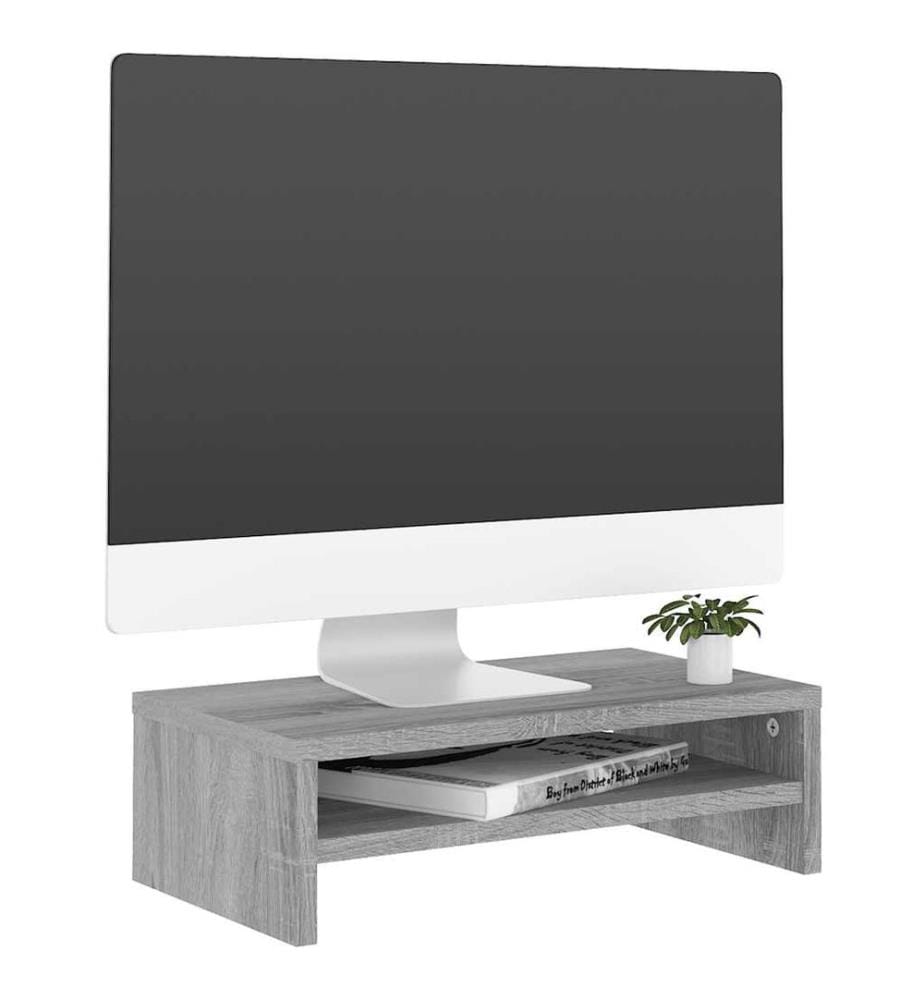 Support de moniteur Sonoma gris 42x24x13 cm Bois d'ingénierie