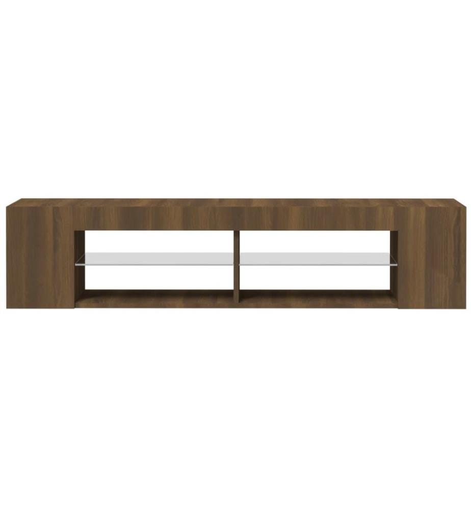 TV-Schrank mit LED-Leuchten Braun Eichen-Optik 135x39x30 cm
