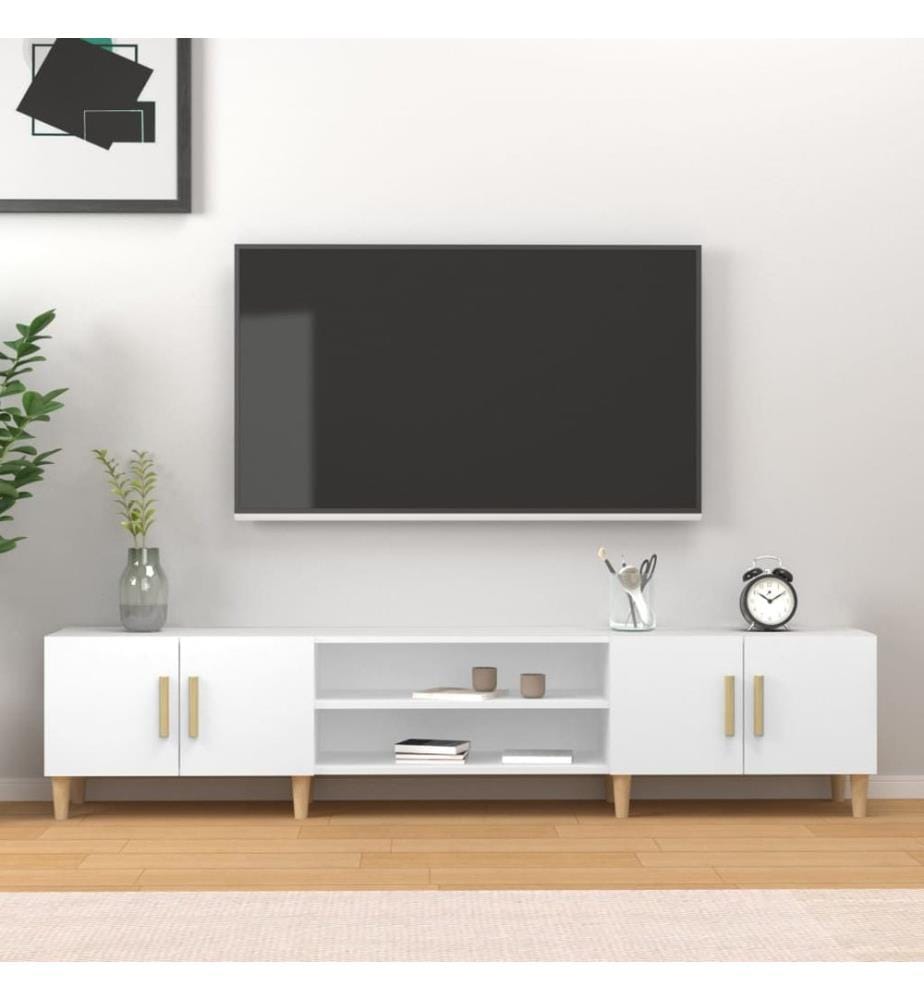 Meuble TV Blanc 180x31,5x40 cm Bois d'ingénierie