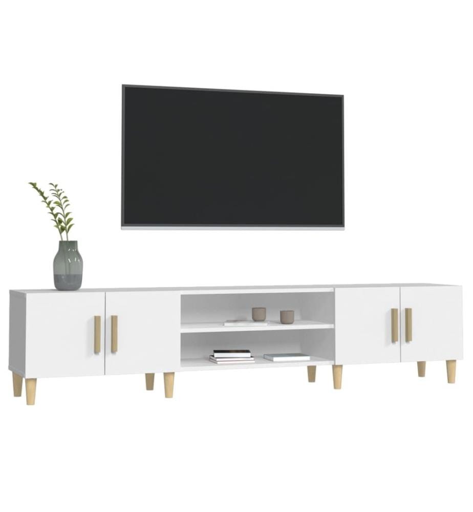 Meuble TV Blanc 180x31,5x40 cm Bois d'ingénierie