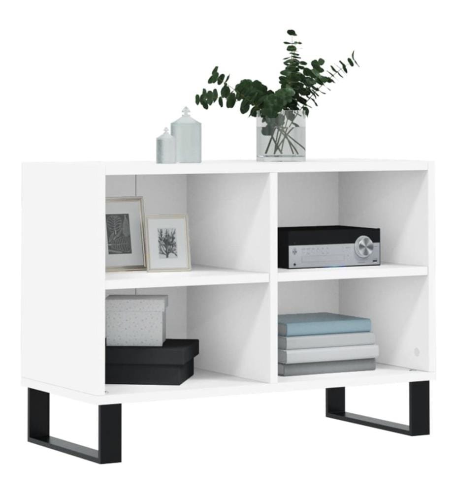 Meuble TV blanc 69,5 x 30 x 50 cm bois d'ingénierie