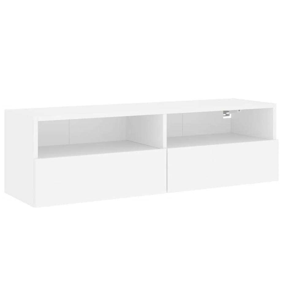 Meuble TV mural blanc 100x30x30 cm bois d'ingénierie