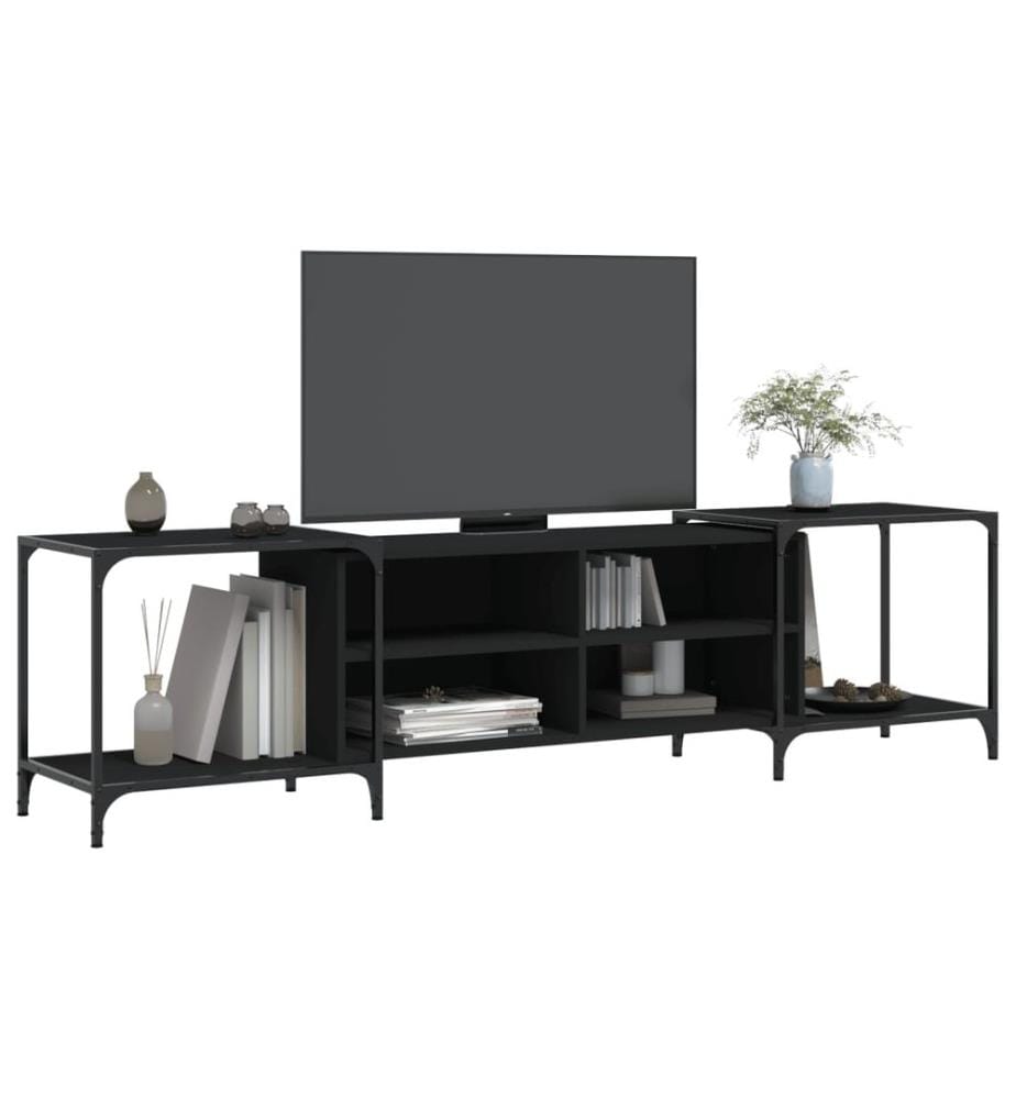 TV-Schrank Schwarz 203x37x50 cm Holzwerkstoff