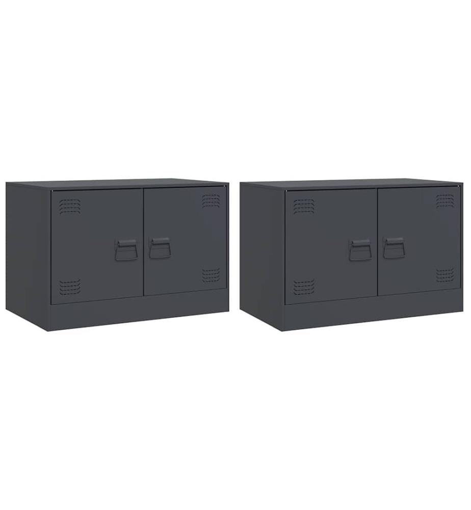 Meubles TV 2 pcs anthracite 67x39x44 cm acier