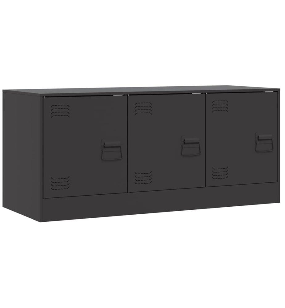 Meuble TV noir 99x39x44 cm acier