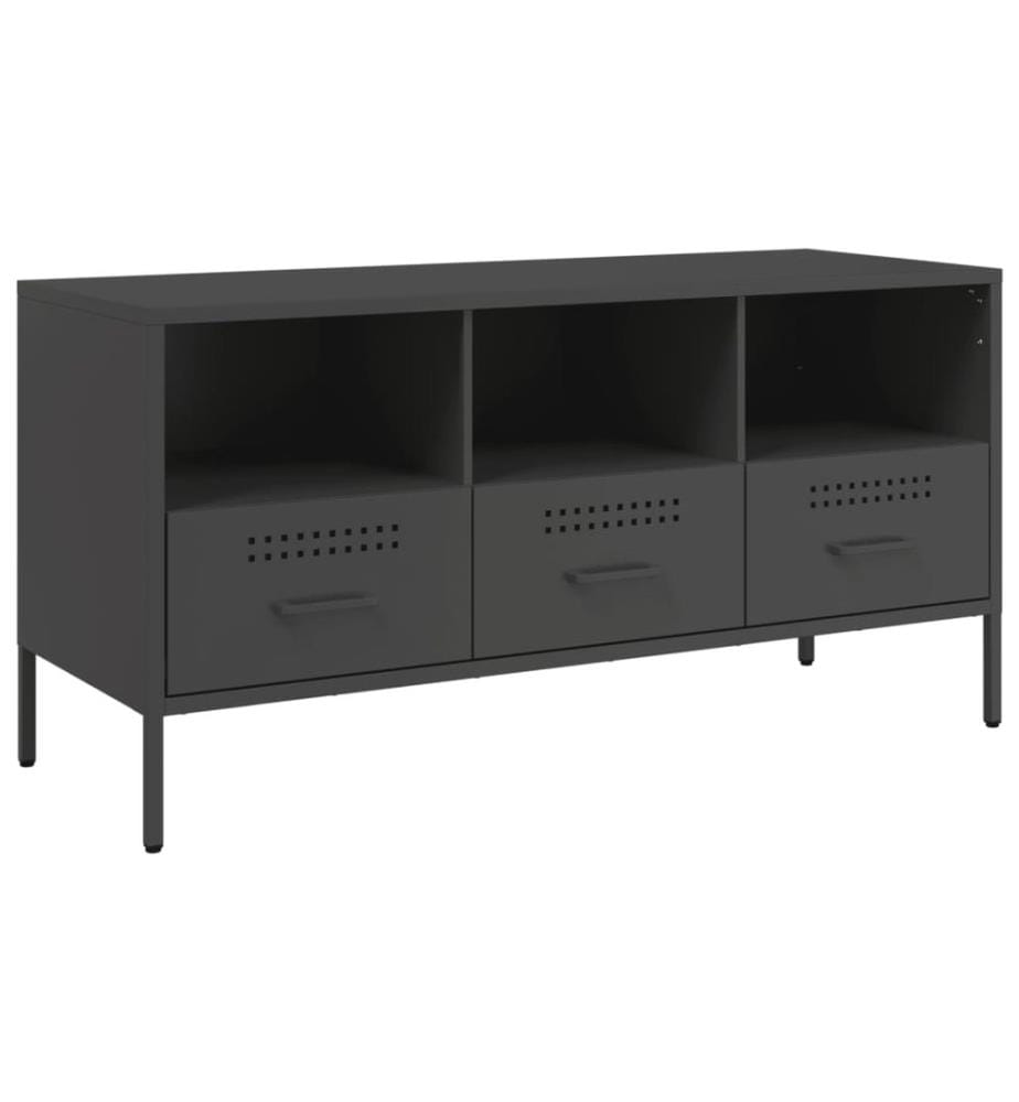 Meuble TV noir 100,5x39x50,5 cm acier