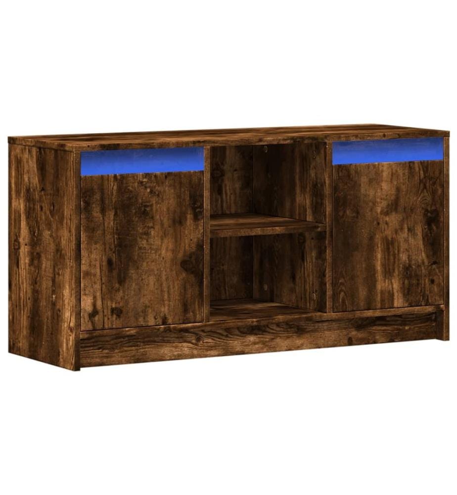 TV-Schrank mit LED-Beleuchtung Räuchereiche 100x34x50 cm