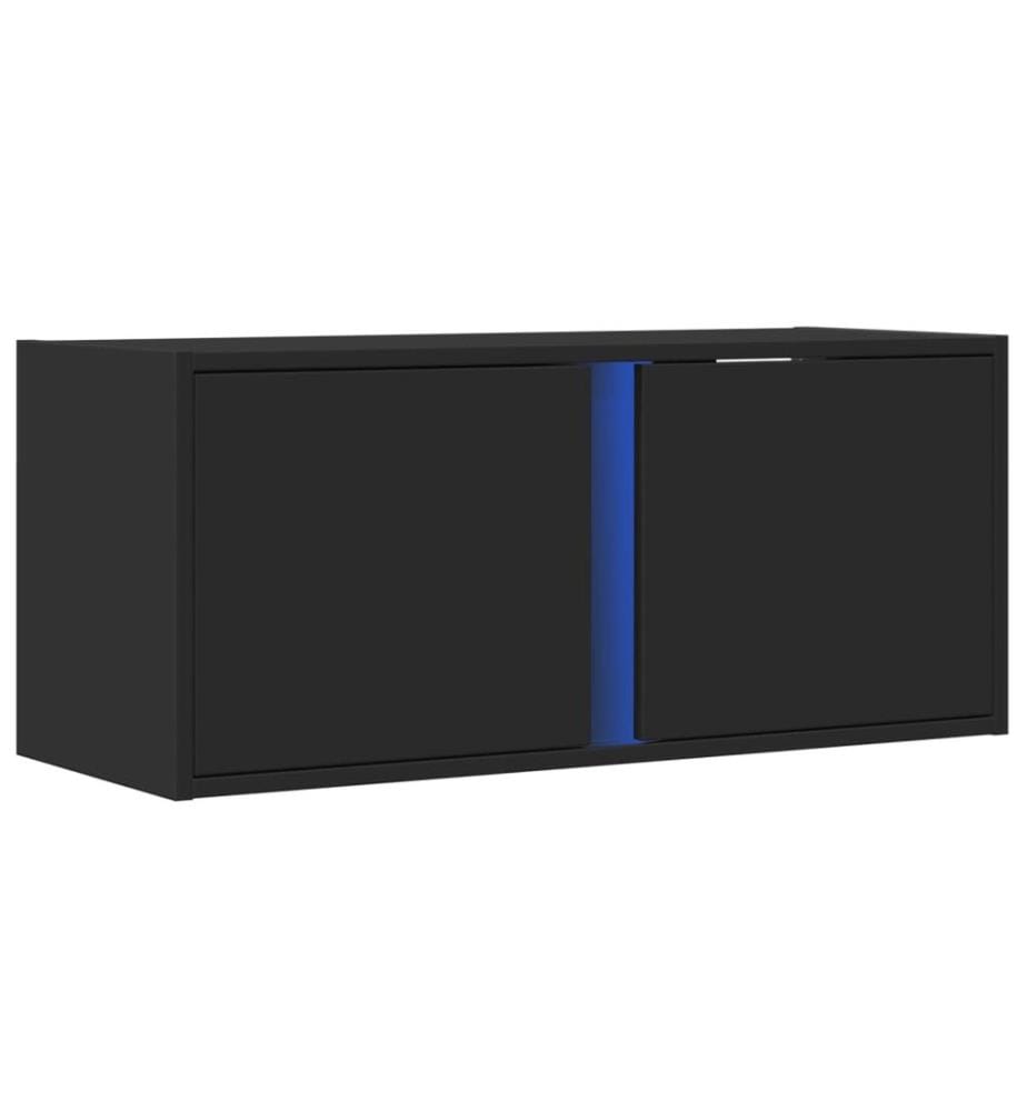 TV-Wandschrank mit LED-Beleuchtung Schwarz 80x31x35 cm