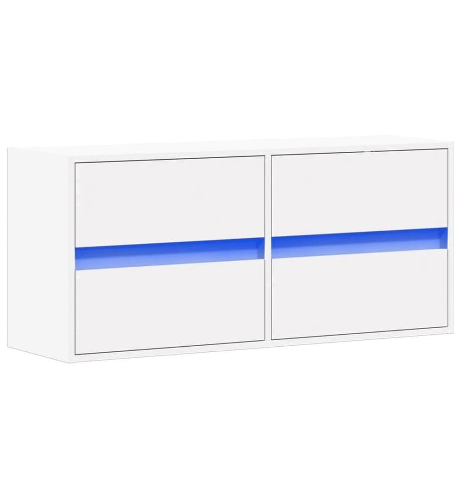 TV-Wandschrank mit LED-Beleuchtung Weiss 100x31x45 cm
