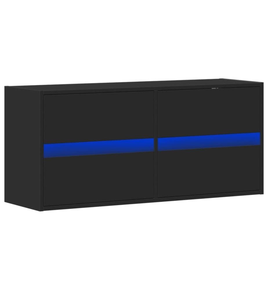 TV-Wandschrank mit LED-Beleuchtung Schwarz 100x31x45 cm