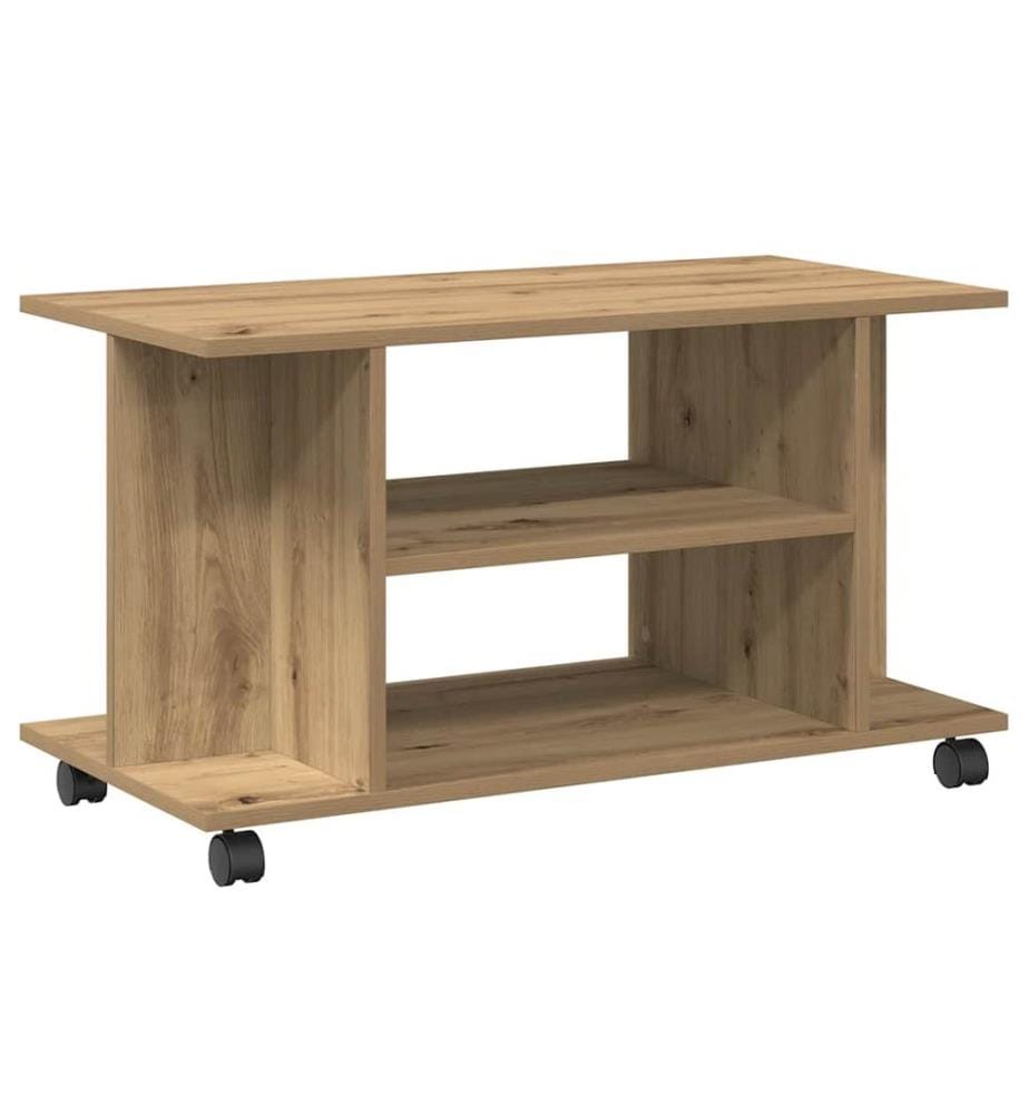 TV-Regal mit Rollen Artisan-Eiche 80x40x45 cm Holzwerkstoff