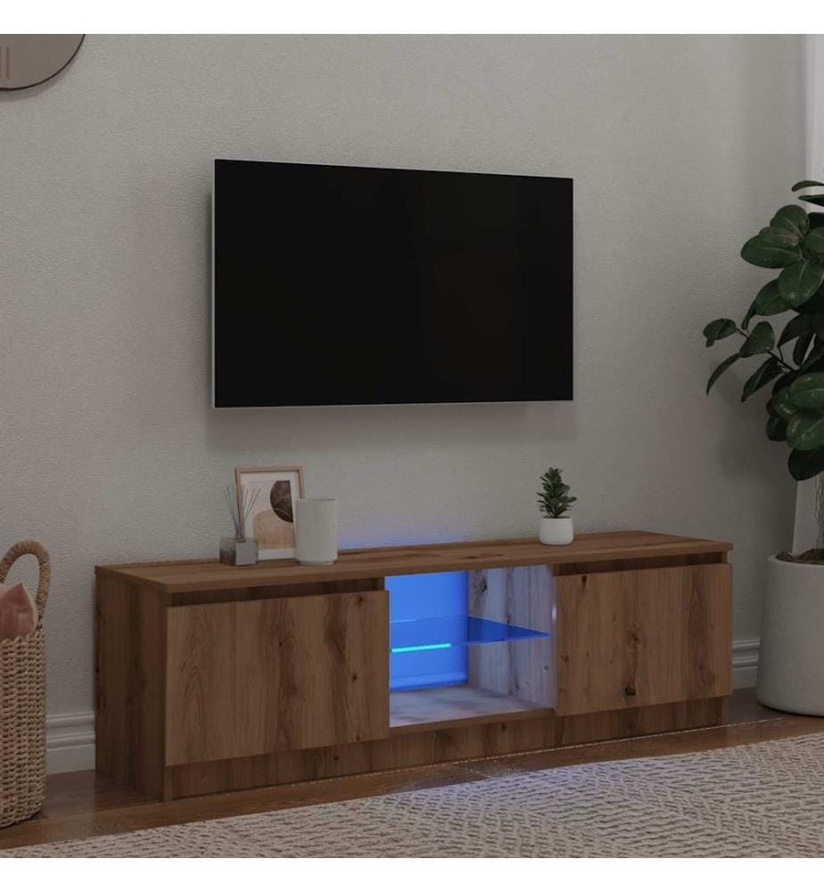 TV-Schrank mit LED-Leuchten Artisan-Eiche 120x30x36 cm
