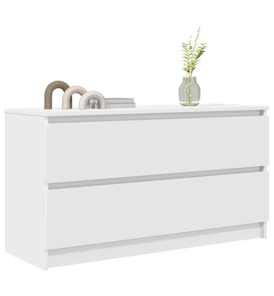 Meuble TV blanc 100x35x54 cm bois d'ingénierie