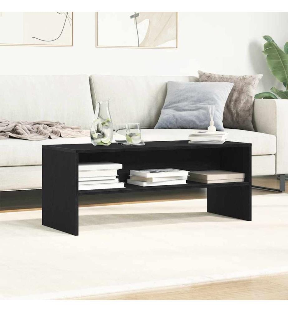 Meuble TV chêne noir 100x40x40 cm bois d'ingénierie