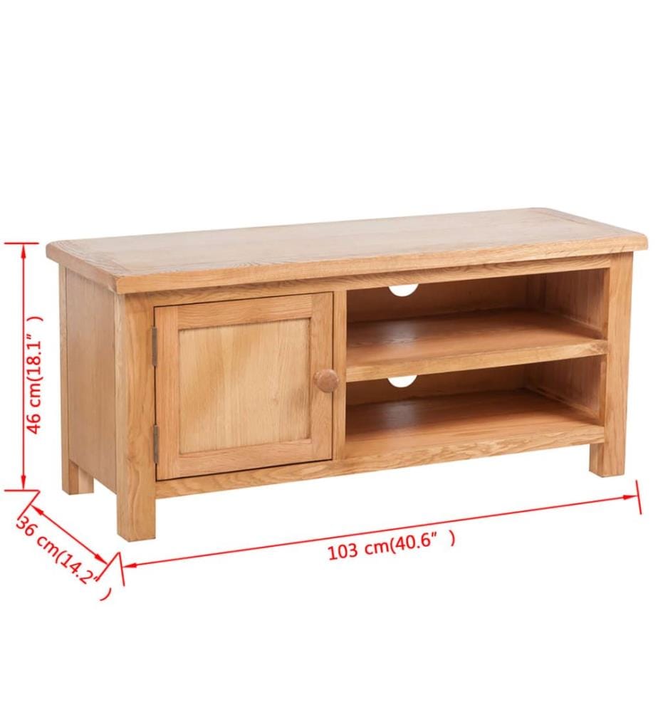 TV-Schrank 103x36x46 cm Massivholz Eiche