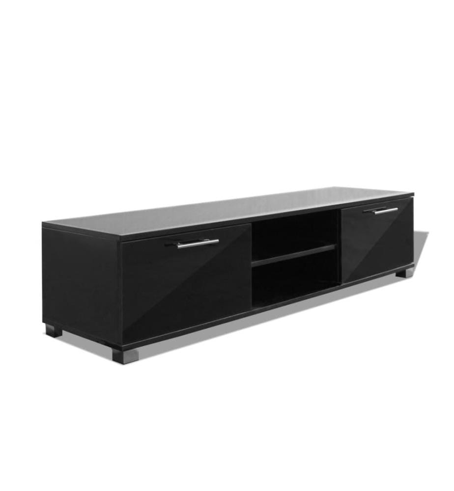 Meuble TV Noir brillant 120x40,5x35 cm