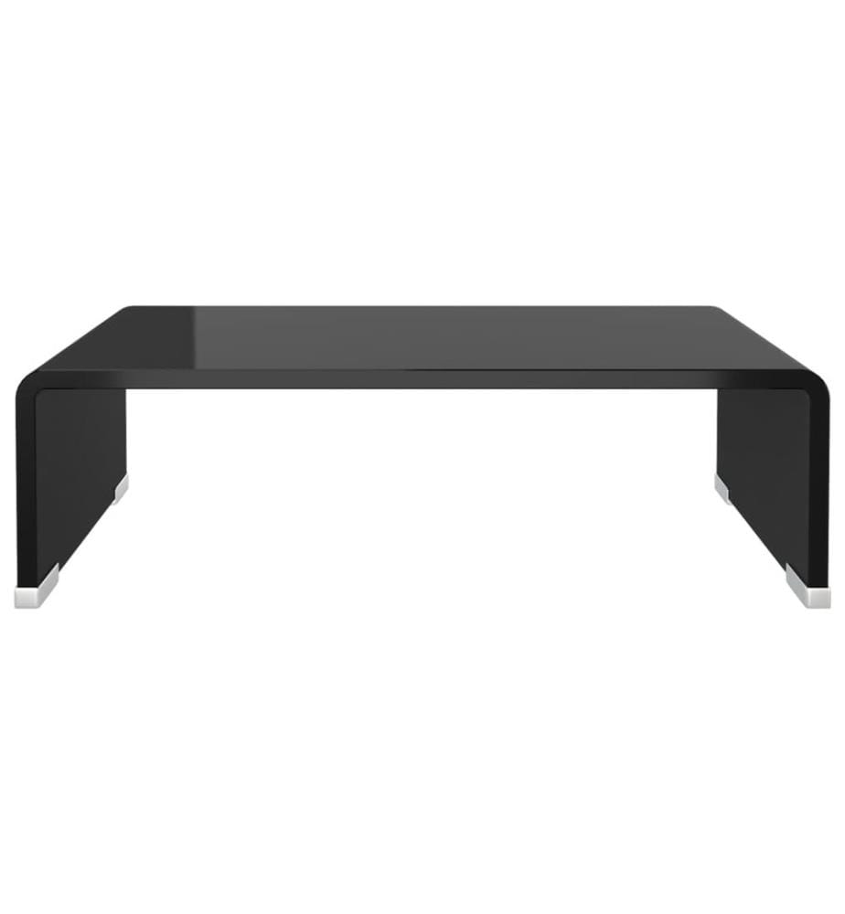 Meuble TV/support pour moniteur 40x25x11 cm verre noir