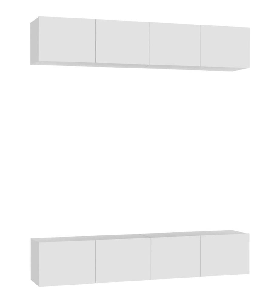 Meubles TV 4 pcs Blanc 80x30x30 cm Bois d'ingénierie