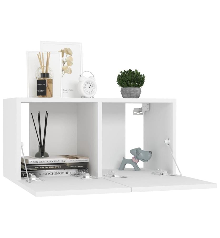 Ensemble de meubles TV 7 pcs Blanc Bois d'ingénierie