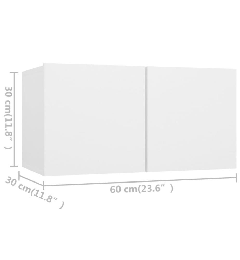 Meubles TV 8 pcs Blanc Bois d'ingénierie
