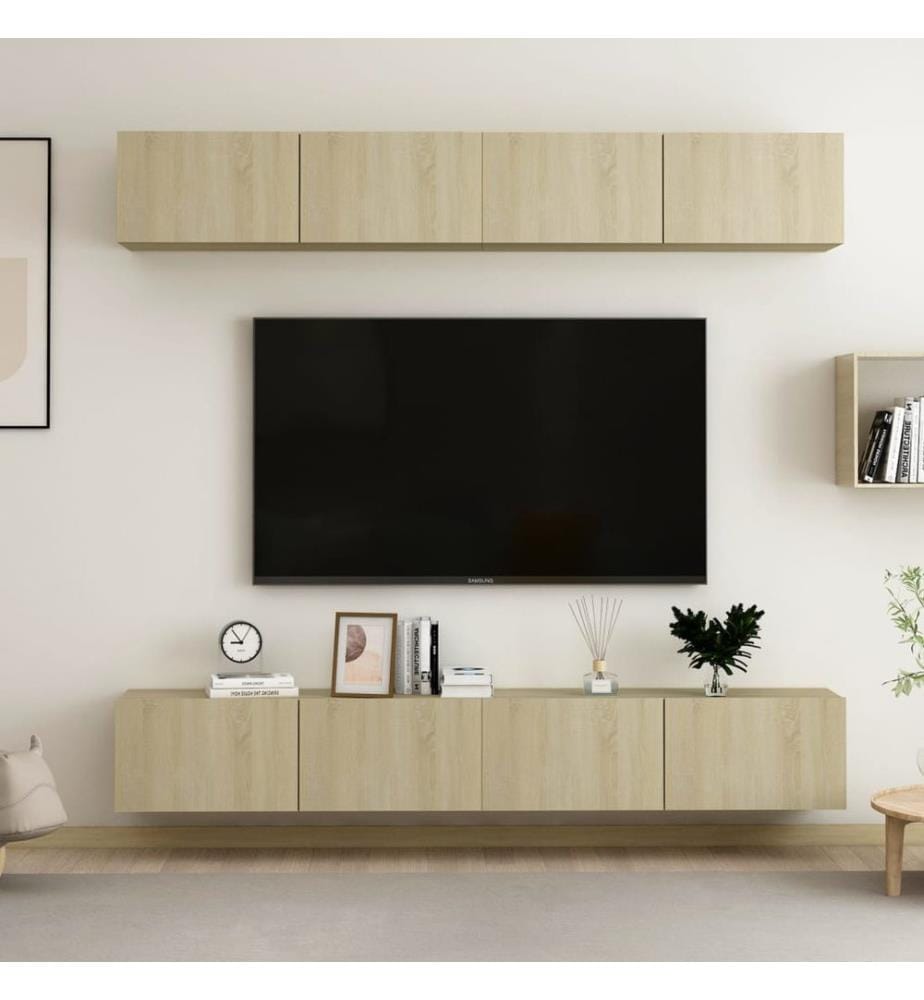 TV-Schränke 4 Stk. Sonoma-Eiche 100x30x30 cm Holzwerkstoff