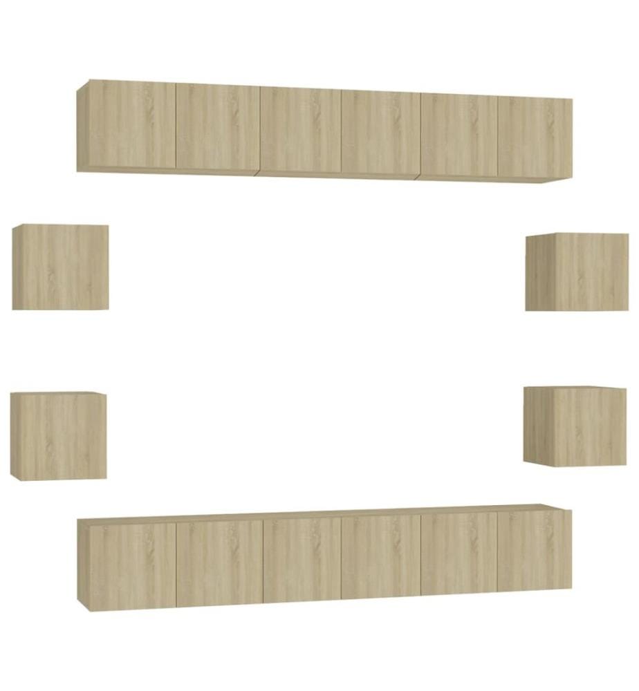 Ensemble de meubles TV 10 pcs Chêne sonoma Bois d'ingénierie