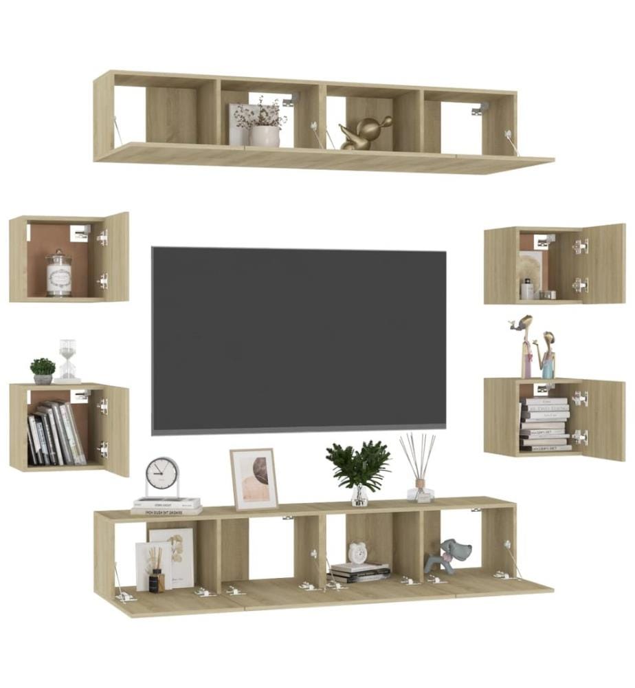 8-tlg. TV-Schrank-Set Sonoma-Eiche Holzwerkstoff