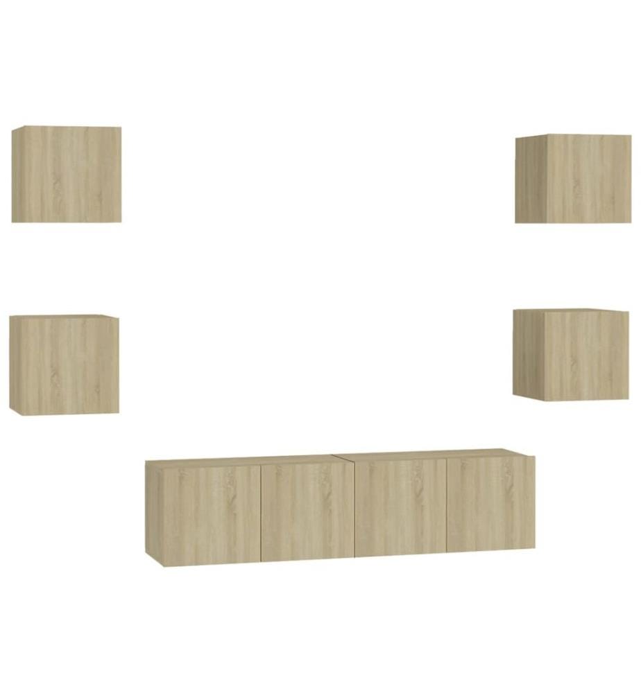 6-tlg. TV-Schrank-Set Sonoma-Eiche Holzwerkstoff