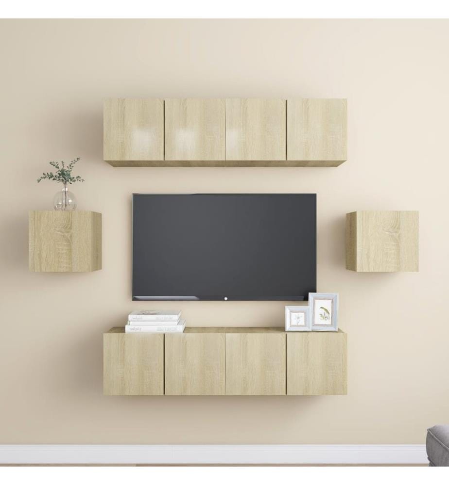 6-tlg. TV-Schrank-Set Sonoma-Eiche Holzwerkstoff